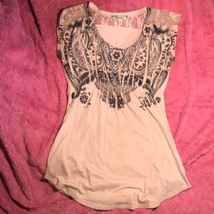 Decree Soft Pink Sleeveless Blouse w/ a Lace Back